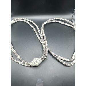 VTG Avon Sirocco Design 1988 Acrylic Double Strand Necklace Unique Bead Clasp